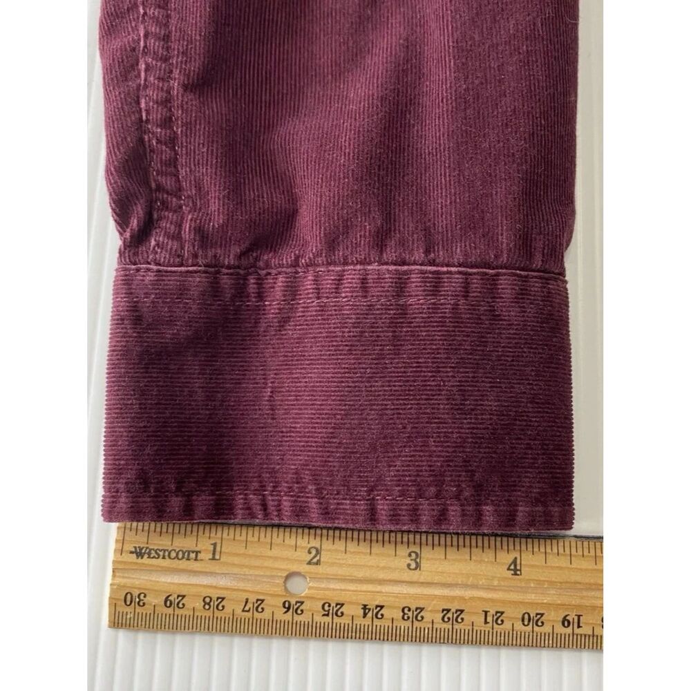 Club Room Corduroy Shirt Men's XXL Burgundy Long Sleeve Button Up 100% Cotton - Picture 6 of 8